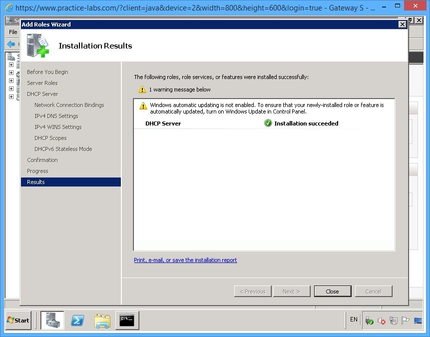 Practice Labs screenshot.